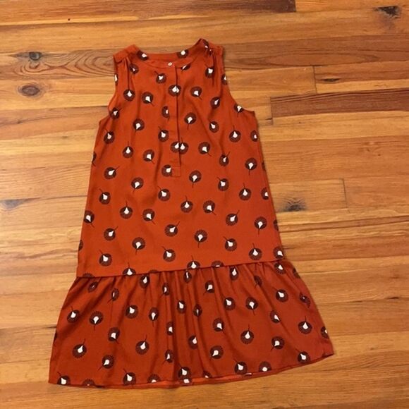 Ann Taylor Loft Sleeveless Shift Dress Womens Small Peacock Pattern - Picture 3 of 12